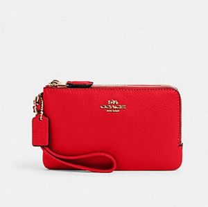 NWT COACH Double Corner Zip Wristlet